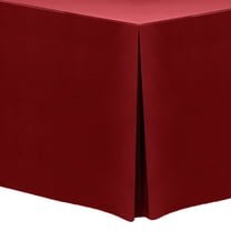 Ultimate Textile 6 ft. Fitted Polyester Tablecloth - for 18 x 72-Inch Banquet and Folding Rectangular Tables - 42"H, Cherry Red