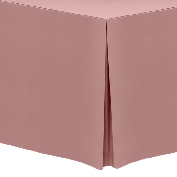 Ultimate Textile 6 ft. Fitted Polyester Tablecloth - for 24 x 72-Inch Banquet and Folding Rectangular Tables - 36"H, Dusty Rose Pink