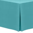 thumbnail image 1 of Ultimate Textile 6 ft. Fitted Polyester Tablecloth - for 30 x 72-Inch Banquet and Folding Rectangular Tables - 36"H, Turquoise Blue, 1 of 3