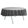 thumbnail image 1 of Ultimate Textile 60-Inch Round Polyester Checkered Tablecloth Black and White, 1 of 3