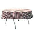 thumbnail image 1 of Ultimate Textile 60-Inch Round Polyester Checkered Tablecloth Burgundy and White, 1 of 3