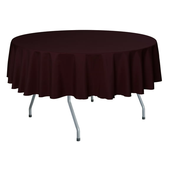 Ultimate Textile 60-Inch Round Polyester Linen Tablecloth Burgundy Red