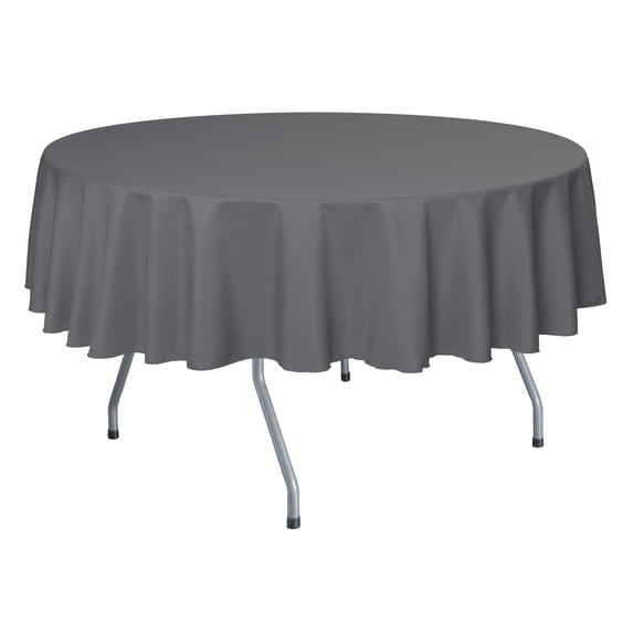 Ultimate Textile 60-Inch Round Polyester Linen Tablecloth Charcoal Grey