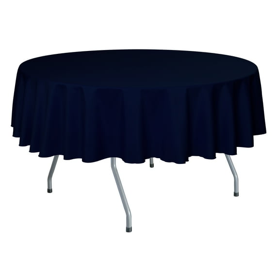 Ultimate Textile 60-Inch Round Polyester Linen Tablecloth Deep Royal Blue