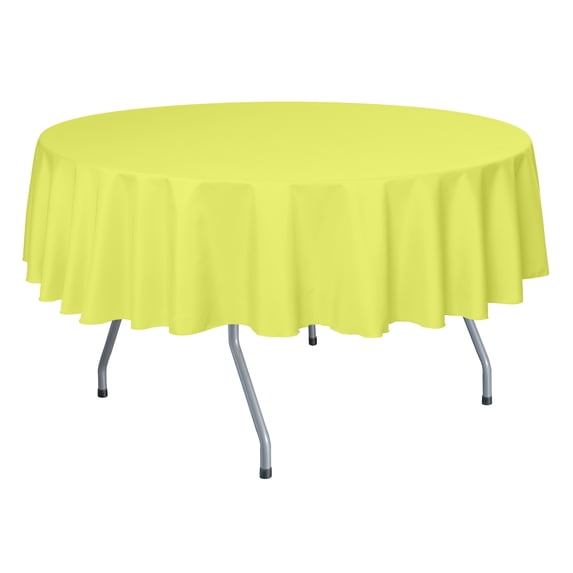Ultimate Textile 60-Inch Round Polyester Linen Tablecloth Lemon Yellow