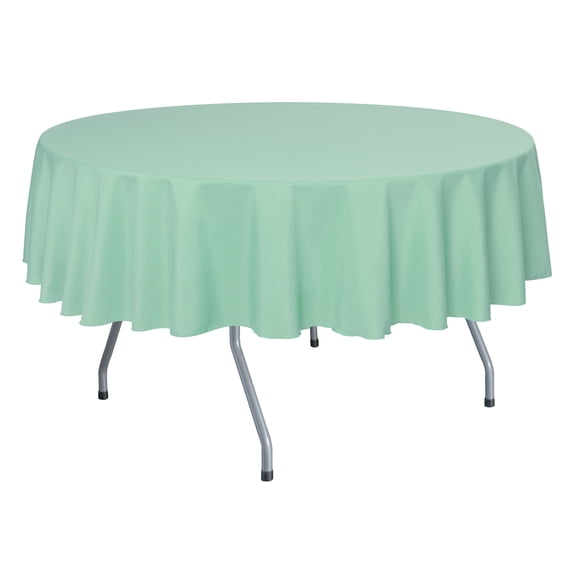 Ultimate Textile 60-Inch Round Polyester Linen Tablecloth Mint Light Green