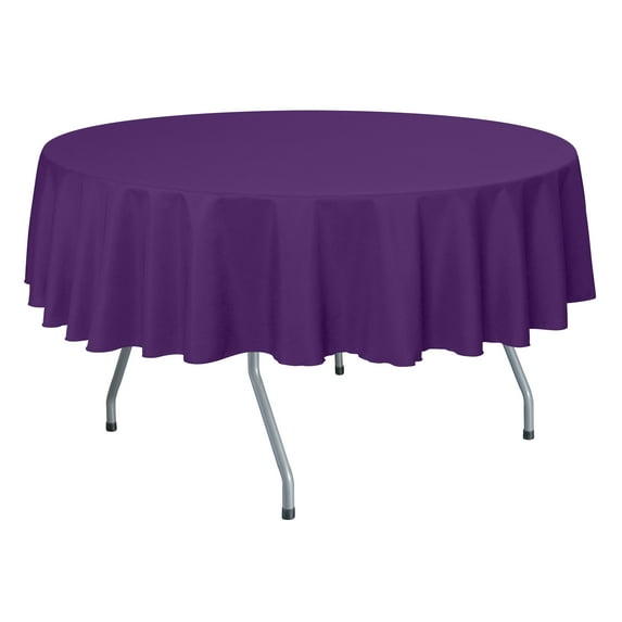 Ultimate Textile 60-Inch Round Polyester Linen Tablecloth Plum