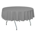 thumbnail image 1 of Ultimate Textile 60-Inch Round Polyester Linen Tablecloth Silver, 1 of 4
