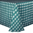 thumbnail image 1 of Ultimate Textile 60 x 120-Inch Oval Polyester Checkered Tablecloth Teal and White, 1 of 3