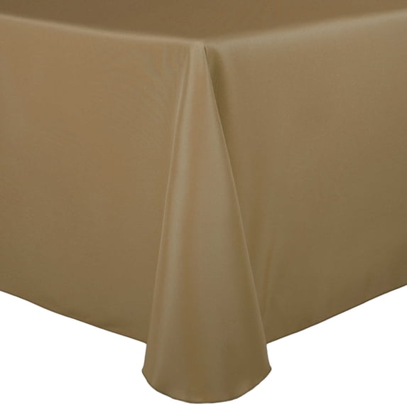 Ultimate Textile 60 x 120-Inch Oval Polyester Linen Tablecloth Cafe Khaki