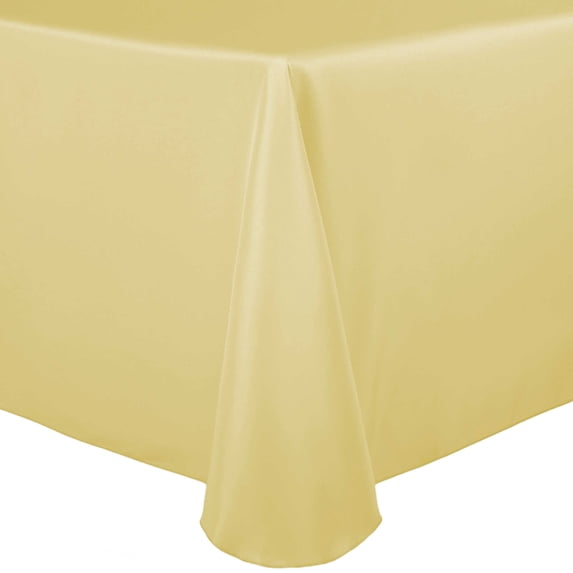 Ultimate Textile 60 x 120-Inch Oval Polyester Linen Tablecloth Honey Light Brown