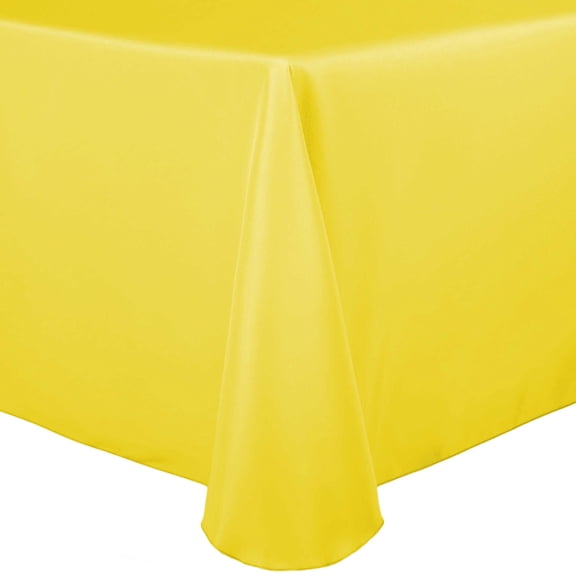 Ultimate Textile 60 x 120-Inch Oval Polyester Linen Tablecloth Lemon Yellow
