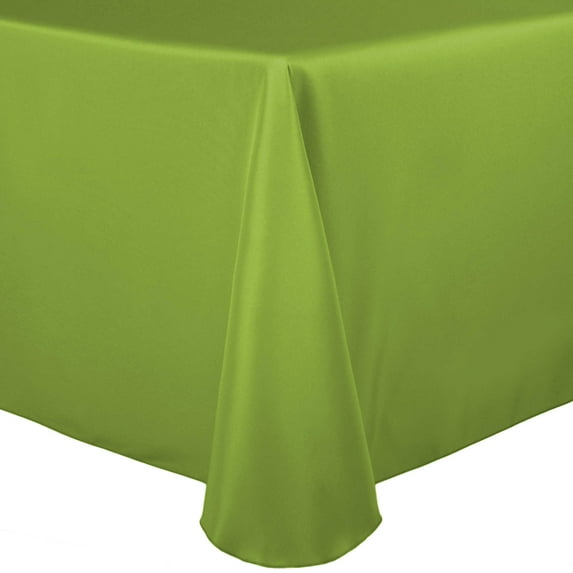 Ultimate Textile 60 x 120-Inch Oval Polyester Linen Tablecloth Lime Green