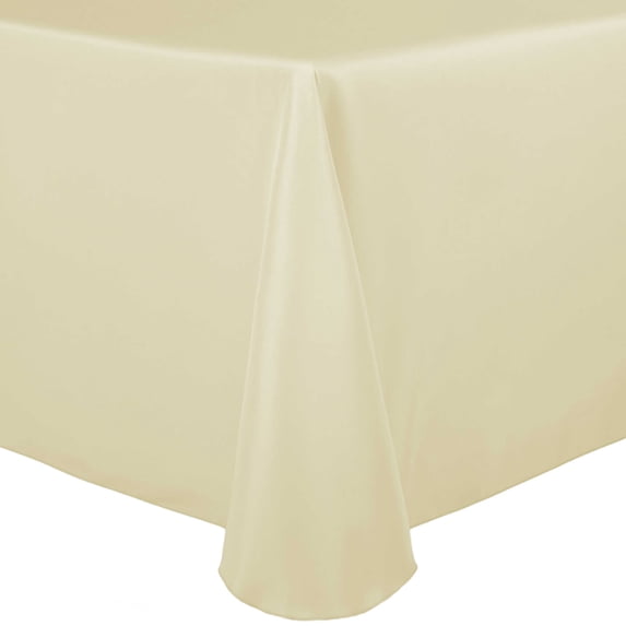 Ultimate Textile 60 x 120-inch Oval Polyester Linen Tablecloth Tan Beige
