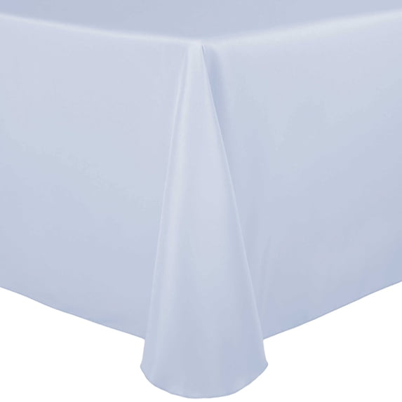 Ultimate Textile 60 x 144-Inch Oval Polyester Linen Tablecloth Ice Blue