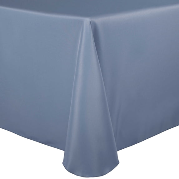 Ultimate Textile 60 x 144-Inch Oval Polyester Linen Tablecloth Slate Blue