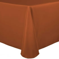 Ultimate Textile 60 x 84-Inch Oval Polyester Linen Tablecloth Burnt Orange