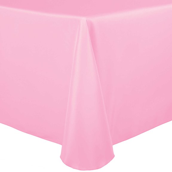 Ultimate Textile 60 x 84-Inch Oval Polyester Linen Tablecloth Light Pink