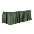 thumbnail image 1 of Ultimate Textile 7 ft. Shirred Pleat Polyester Table Skirt - 36" Counter Serving Height, Army Green, 1 of 4