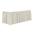 thumbnail image 1 of Ultimate Textile 7 ft. Shirred Pleat Polyester Table Skirt - 36" Counter Serving Height, Ivory Cream, 1 of 4