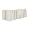 thumbnail image 1 of Ultimate Textile 7 ft. Shirred Pleat Polyester Table Skirt - 36" Counter Serving Height, Oyster, 1 of 4