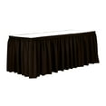 thumbnail image 1 of Ultimate Textile 7 ft. Shirred Pleat Polyester Table Skirt - 42" Bar Height, Chocolate Brown, 1 of 4