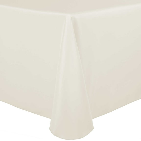 Ultimate Textile 70 x 104-Inch Oval Polyester Linen Tablecloth Ivory Cream