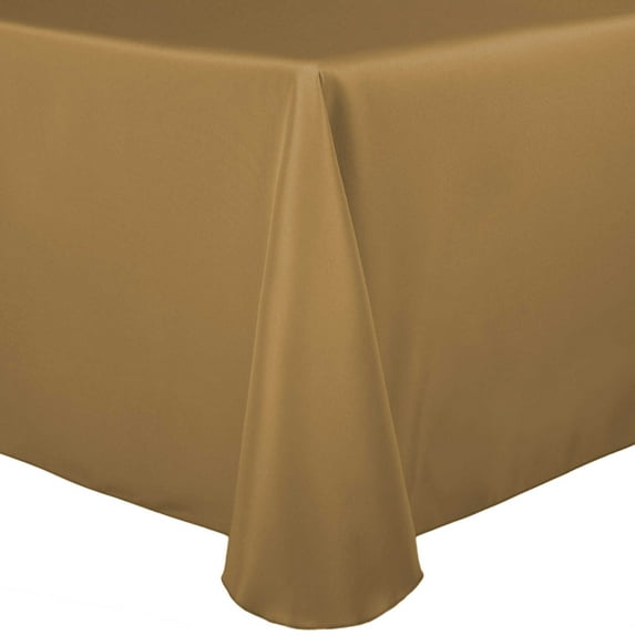 Ultimate Textile 70 x 104-Inch Oval Polyester Linen Tablecloth Toast Dark Brown