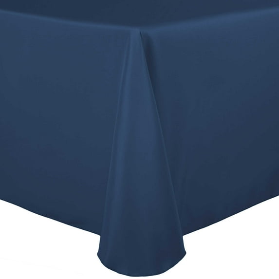 Ultimate Textile 70 x 104-Inch Oval Polyester Linen Tablecloth Wedgewood Blue