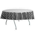 thumbnail image 1 of Ultimate Textile 72-Inch Round Polyester Checkered Tablecloth Black and White, 1 of 3