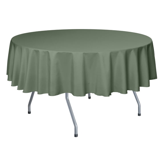 Ultimate Textile 72-Inch Round Polyester Linen Tablecloth Army Green