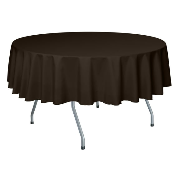 Ultimate Textile 72-Inch Round Polyester Linen Tablecloth Chocolate Brown