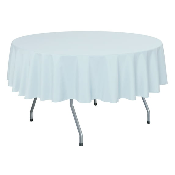 Ultimate Textile 72-Inch Round Polyester Linen Tablecloth Ice Blue
