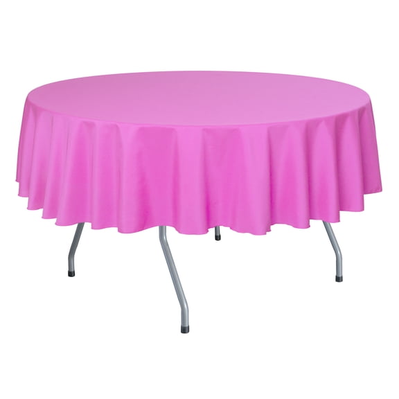Ultimate Textile 72-Inch Round Polyester Linen Tablecloth Neon Pink