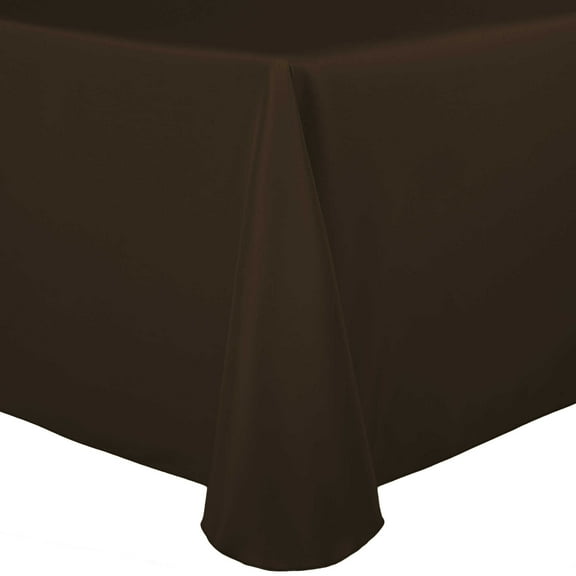 Ultimate Textile 72 x 120-Inch Oval Polyester Linen Tablecloth Chocolate Brown