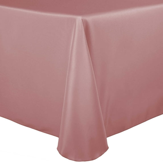 Ultimate Textile 72 x 120-Inch Oval Polyester Linen Tablecloth Dusty Rose Pink