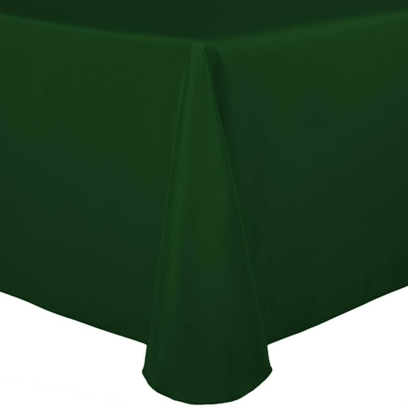 Ultimate Textile 72 x 120-Inch Oval Polyester Linen Tablecloth Hunter Green