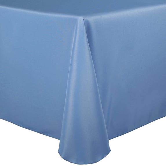 Ultimate Textile 72 x 120-Inch Oval Polyester Linen Tablecloth Light Baby Blue