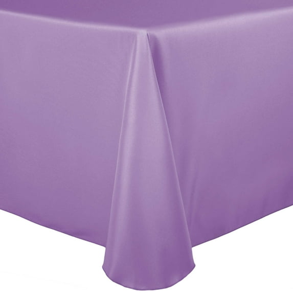 Ultimate Textile 72 x 120-Inch Oval Polyester Linen Tablecloth Lilac Light Purple