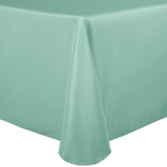 Ultimate Textile 72 x 120-Inch Oval Polyester Linen Tablecloth Mint Light Green