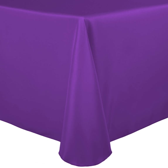 Ultimate Textile 72 x 120-Inch Oval Polyester Linen Tablecloth Plum