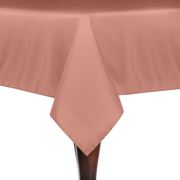 Ultimate Textile 72 x 120-Inch Rectangular Polyester Linen Tablecloth Coral