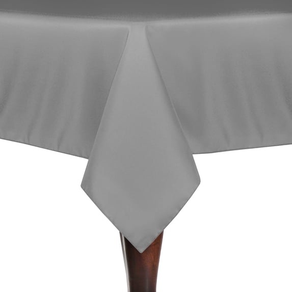 Ultimate Textile 72 x 120-Inch Rectangular Polyester Linen Tablecloth Silver