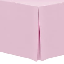Ultimate Textile 8 ft. Fitted Polyester Tablecloth - for 18 x 96-Inch Banquet and Folding Rectangular Tables - 42"H, Light Pink