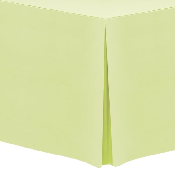 Ultimate Textile 8 ft. Fitted Polyester Tablecloth - for 18 x 96-Inch Banquet and Folding Rectangular Tables - 42"H, Maize Light Yellow