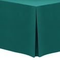 thumbnail image 1 of Ultimate Textile 8 ft. Fitted Polyester Tablecloth - for 24 x 96-Inch Banquet and Folding Rectangular Tables - 36"H, Teal, 1 of 3