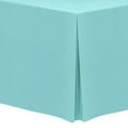 thumbnail image 1 of Ultimate Textile 8 ft. Fitted Polyester Tablecloth - for 24 x 96-Inch Banquet and Folding Rectangular Tables - 42"H, Aqua Blue, 1 of 3