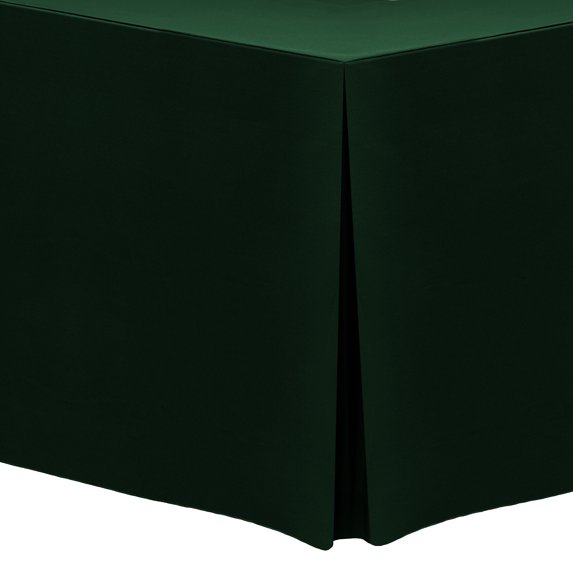 Ultimate Textile 8 ft. Fitted Polyester Tablecloth - for 24 x 96-Inch Banquet and Folding Rectangular Tables, Forest Green