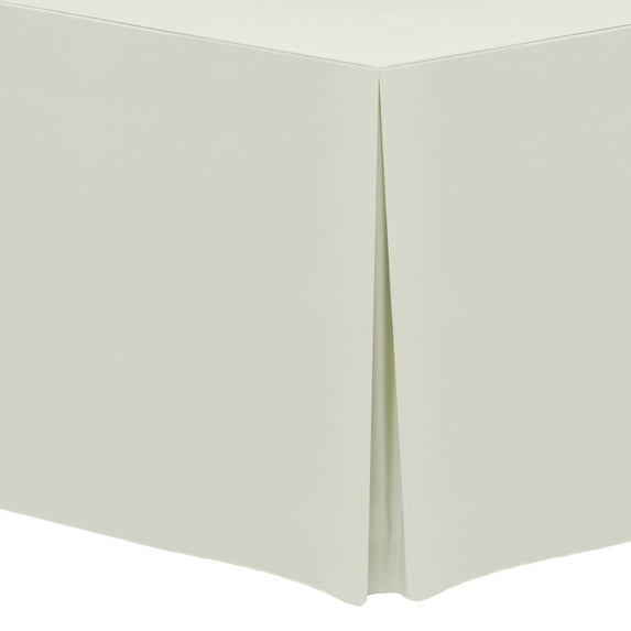 Ultimate Textile 8 ft. Fitted Polyester Tablecloth - for 24 x 96-Inch Banquet and Folding Rectangular Tables, Oyster