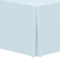 Ultimate Textile 8 ft. Fitted Polyester Tablecloth - for 30 x 96-Inch Banquet and Folding Rectangular Tables - 36"H, Ice Blue